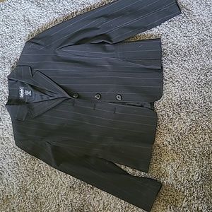 EUC Rafaella pink pinstripe lined black blazer